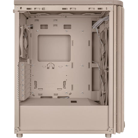 Asus proart pa401 wood edition - mesh panel midi tower behuizing (beige houtkleur | 2x usb-a | 1x usb-c)