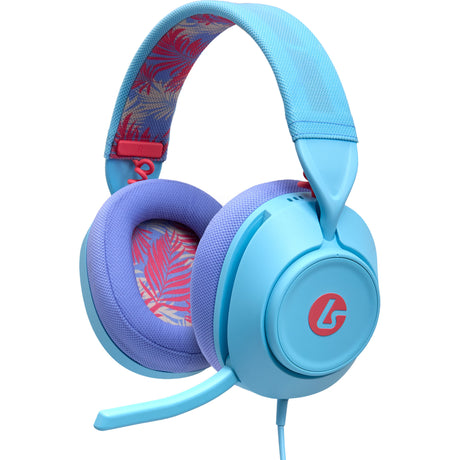Powera lucidsound ls10 bedrade gamingheadset - oceaangolven over-ear gaming headset (lichtblauw paars, playstation 5, playstation 4, xbox series x|s, xbox one, pc, mobiel)