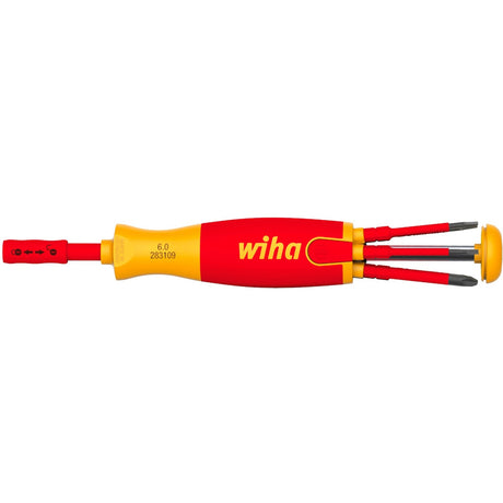 Wiha Schraubendreher mit Bitmagazin Liftup Electric (Rot Gelb, 7 Stück)