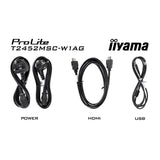 Iiyama prolite t2452msc-w1ag 24 touchscreen monitor (wit, 100 hz, touch, hdmi, displayport, usb, audio)