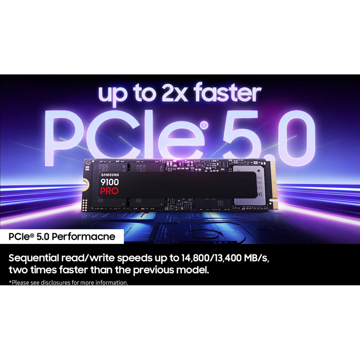 Samsung mz-vap4t0bw 9100 pro pcie® 5.0 nvme™ m.2 SSD – 4 TB, 4 TB, M.2, 14800 MB s