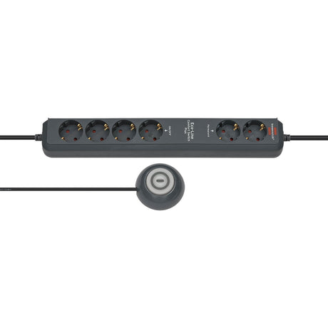 Brennerstuhl Eco-Line Steckdosenleiste Comfort Switch Plus EL CSP 24 6-fach Anthrazit 1,5m H05VV-F 3G1,5 2 permanente, 4 schaltbare externe Fußschalter
