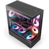 Nzxt s5 rgb midi tower behuizing (zwart | 2x usb-a | 1x usb-c | rgb | tempered glass)