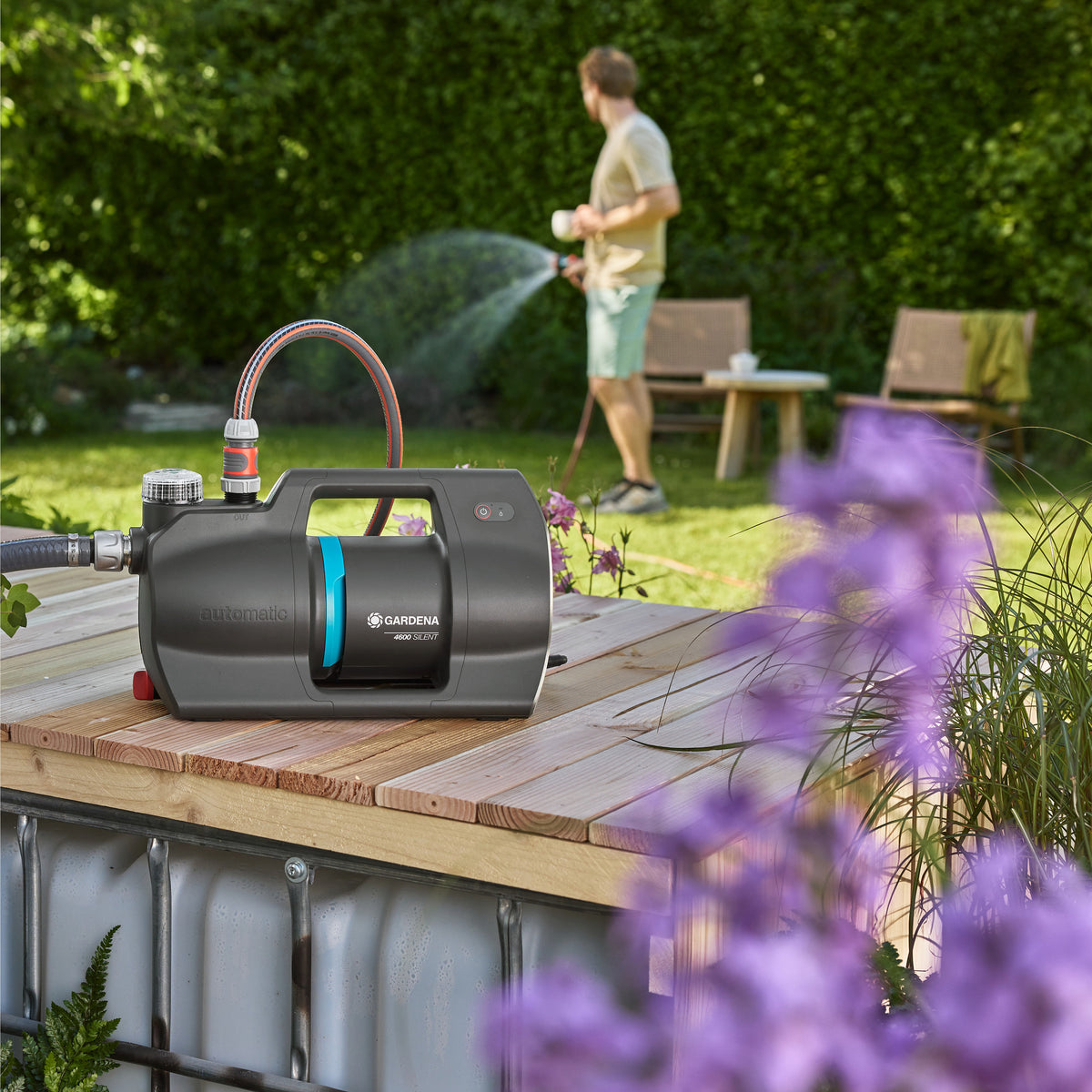 Gardena Druckpumpe 4600 Silent (grau, 600 Watt)