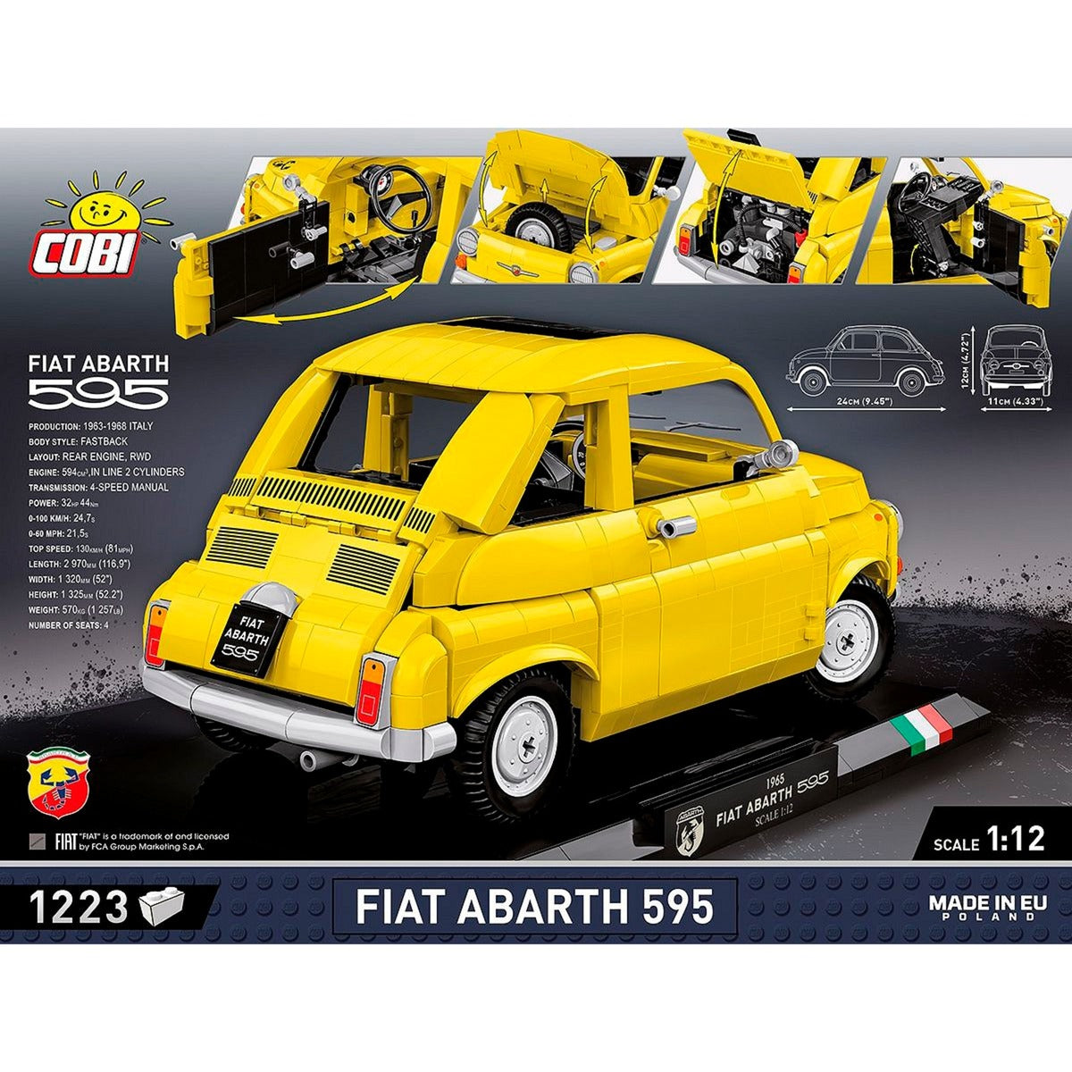 Cobi fiat 500 abarth - executive edition constructiespeelgoed (schaal 1:12)