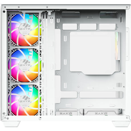 Xyz PC Gear Tesseract x Midi-Tower-Gehäuse (weiß | 2x USB-A | 1x USB-C | gehärtetes Glas)