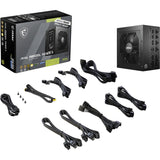 MSI Mag A850GL PCIe5 II Modulares 850-Watt-Netzteil (Schwarz, 1x 12V-2x6, 4x PCIe)