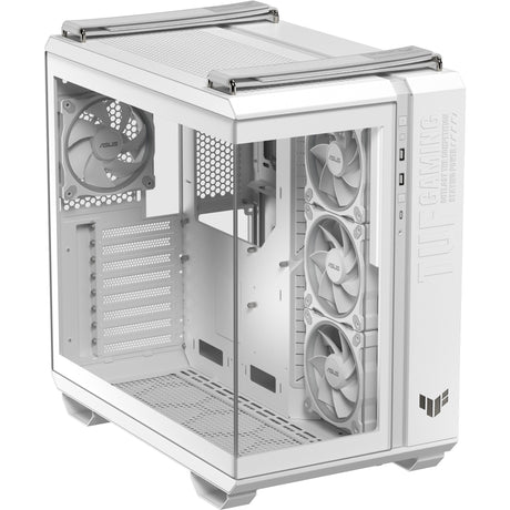 Asus TUF Gaming GT502 Horizon ArGB Midi-Tower-Gehäuse (weiß | 3x USB-A | 1x USB-C | gehärtetes Glas)