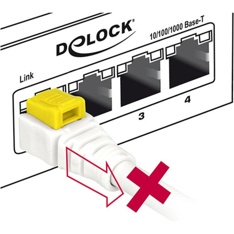 Delock Patchkabel RJ-45 sicher mit Cat.6a (weiß, 85333, 3 Meter)