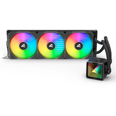 Sharkoon S100 ArGB Wasserkühlung (schwarz, 4-Pin-PWM-Lüfteranschluss)