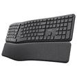 Trust Keyra ergonomische kabellose Tastatur (schwarz, US-Layout (QWERTY), 100 %, 2,4 GHz USB | Bluetooth)