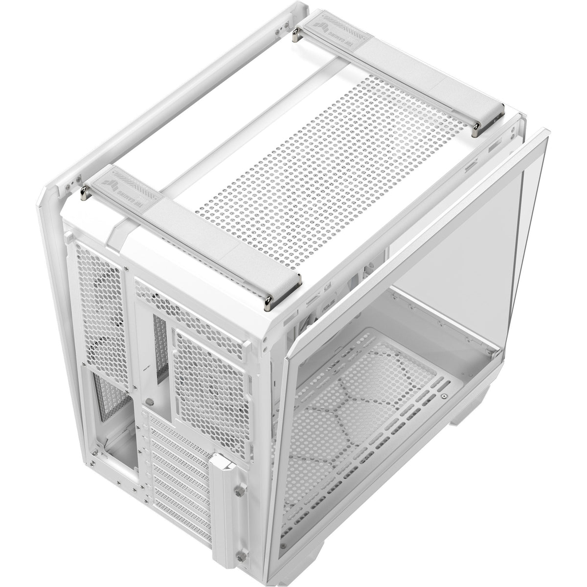 Asus TUF Gaming GT502 Horizon ArGB Midi-Tower-Gehäuse (weiß | 3x USB-A | 1x USB-C | gehärtetes Glas)