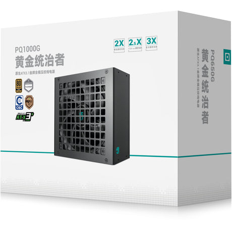 Deepcool gamerstorm pq1000g 1000 watt voeding (zwart, 1x 12v-2x6)