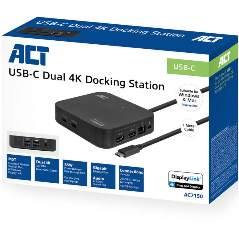 ACT Connectivity USB-C Docking Station AC7150