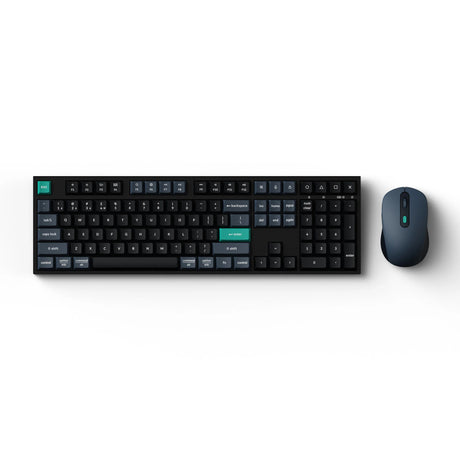 Keychron B36-Tastatur und BM25-Maus, kabelloses Kombi-Desktop-Set (schwarz, US-Layout (QWERTZ), Scherenschalter, 100 %, ABS, USB-C | 2,4 GHz | Bluetooth, 400–2400 dpi)