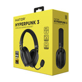 Hator hyperpunk 3 wireless over-ear gaming headset (zwart, 2.4ghz bluetooth 5.4 usb-c)