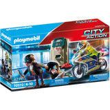 Playmobil City Action - Polizeimotorrad: Verfolgung des Geldräubers, Konstruktionsspielzeug (70572)