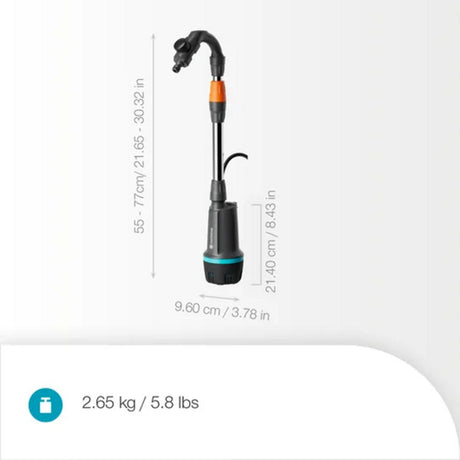 Gardena Akku Regenfasspumpe 2400 Comfortautomatic 18V P4A Fertigset inkl. Akku und Ladegerät (dunkelgrau schwarz, 14605-20 | Pumpe | Akku | Ladegerät | Schlauch und Anschluss)
