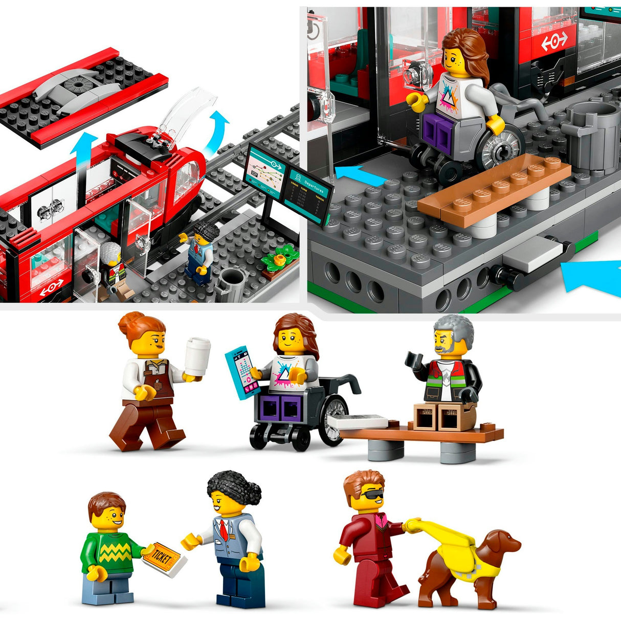 Lego City 60423 Straßenbahn und Bahnhof