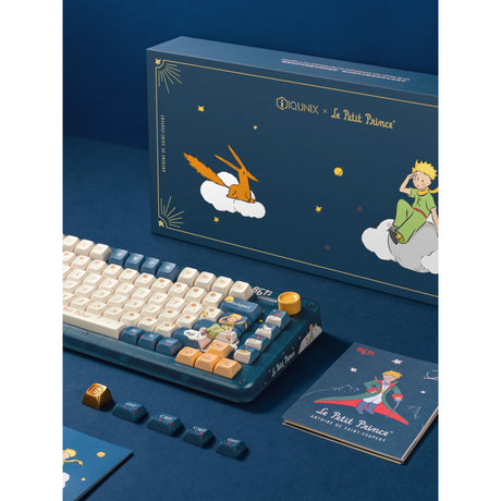 Iqunix ZX75 Sky Encounter kabellose mechanische Tastatur (blau, US-Layout (QWERTY), Iqunix Silent Rose, 75 %, RGB-LEDs, Hot-Swap-fähig, Double-Shot PBT, 2,4 GHz | Bluetooth 5.1 | USB-C)