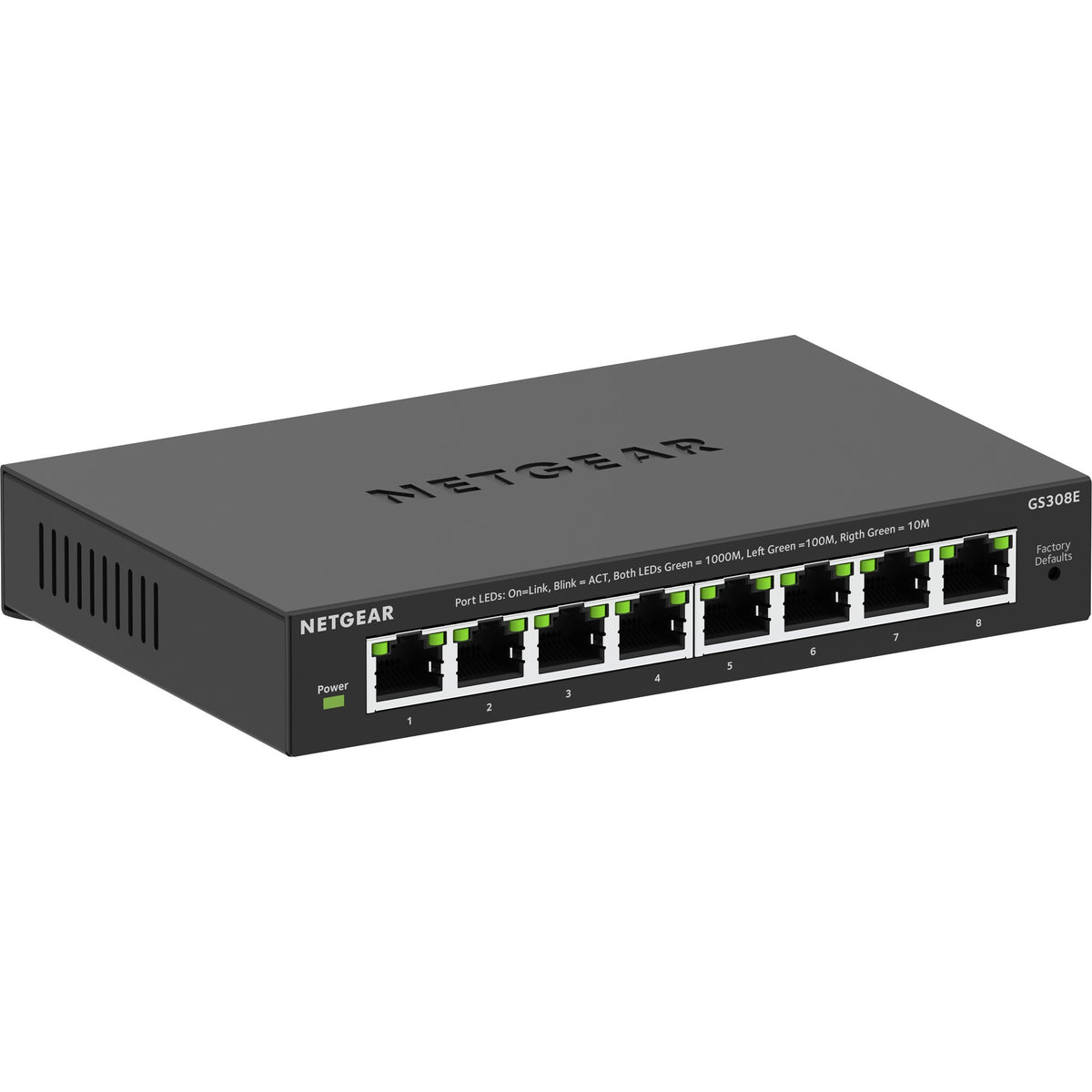 Netgear 8-Port Gigabit Ethernet Plus Switch (GS308EV4) (Schwarz)