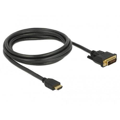 Delock HDMI > DVI (24+1) bidirektionaler Kabeladapter (schwarz, 2 Meter)