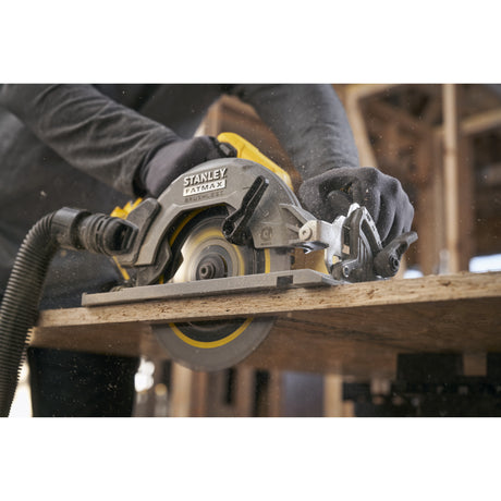 Stanley Fatmax V20 18 V Kreissäge 190 mm Handkreissäge (schwarz gelb, Akku und Ladegerät im Lieferumfang enthalten, mit Koffer)