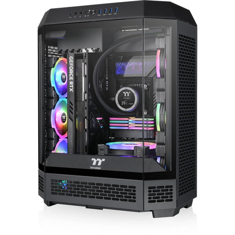 Thermaltake The Tower 600 Midi-Tower-Gehäuse (schwarz | 4x USB-A | 1x USB-C | gehärtetes Glas)