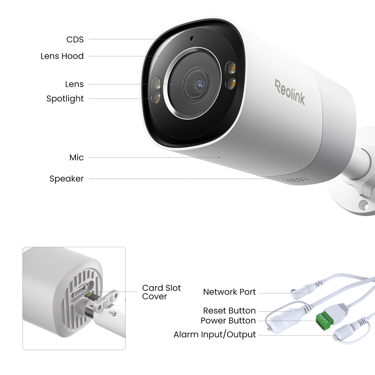 Reolink 4k 8mp poe bullet camera met colorx nachtzicht (wit)