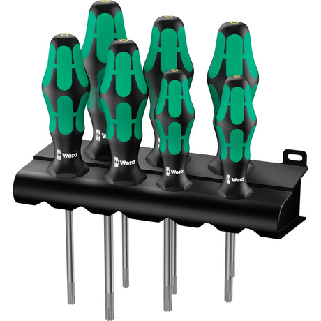 Wera 367 7 Torx HF Schraubendreher-Set Kraftform Plus + Rack (schwarz grün, 7-teilig)