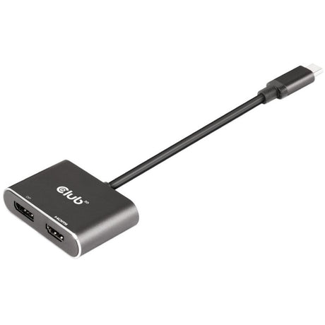 Club 3D MST Hub USB3.2 Gen2 Typ-C (DP Alt-Modus) zu DisplayPort + HDMI 4K60Hz M-F (Schwarz)