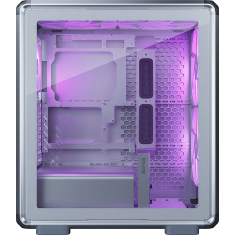 Cooler Master Masterframe 500 Mesh Argb Midi-Tower-Gehäuse (Silber | 2x USB-A | 1x USB-C | RGB | gehärtetes Glas)