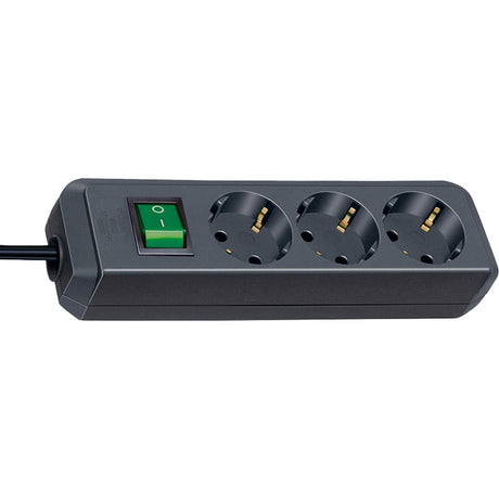 Brennerstuhl Eco-Line mit Schalter 3-fach, 5 m Steckdose (schwarz)