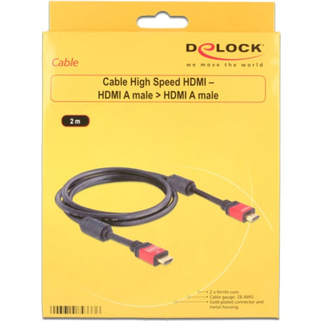Delock High Speed HDMI – HDMI a Stecker > HDMI a Stecker Kabel (schwarz, 2 Meter)