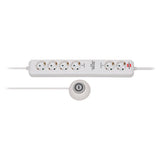 Brennerstuhl Eco-Line Steckdosenleiste Comfort Switch Plus EL CSP 24 6-fach weiß 1,5m H05VV-F 3G1,5 2 permanente, 4 schaltbare externe Fußschalter
