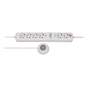Brennerstuhl Eco-Line Steckdosenleiste Comfort Switch Plus EL CSP 24 6-fach weiß 1,5m H05VV-F 3G1,5 2 permanente, 4 schaltbare externe Fußschalter