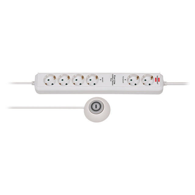 Brennerstuhl Eco-Line Steckdosenleiste Comfort Switch Plus EL CSP 24 6-fach weiß 1,5m H05VV-F 3G1,5 2 permanente, 4 schaltbare externe Fußschalter