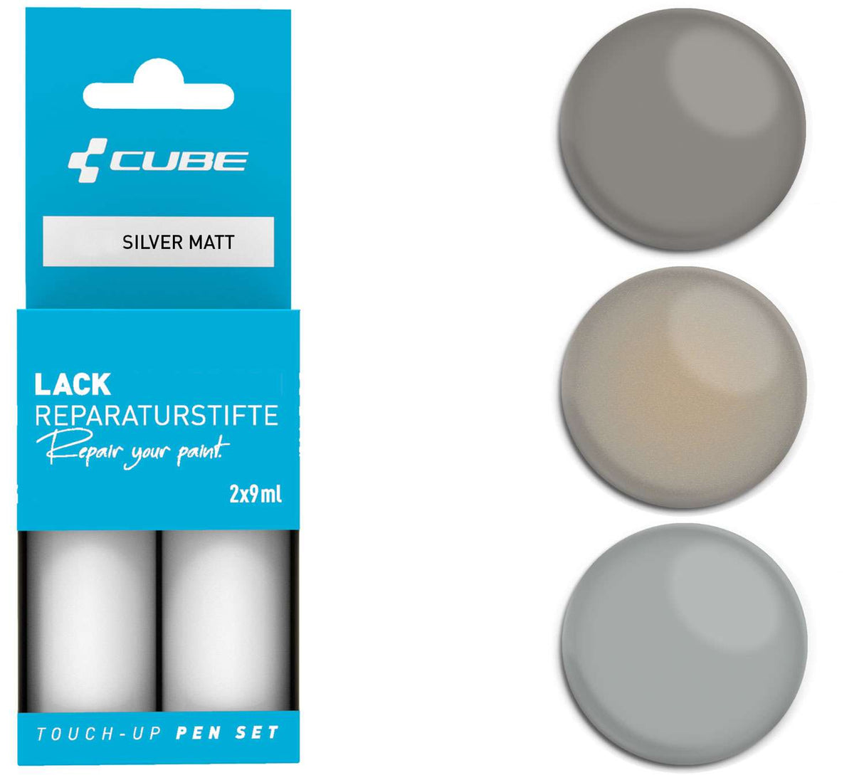 Cube Lackstift-Set silber matt