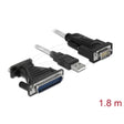 Delock Adapter USB 2.0 Typ-A > 1 x Seriell DB9 RS-232 + Adapter DB25 (1,8 Meter)
