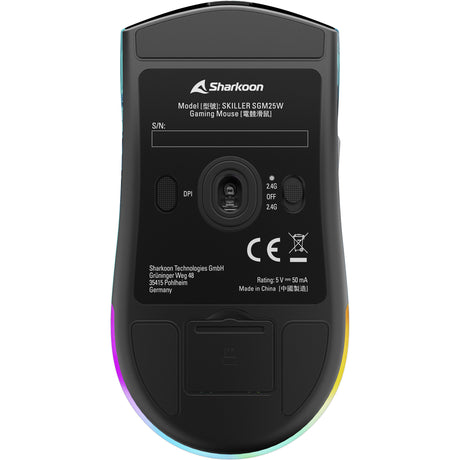 Sharkoon SGM25W Gaming-Maus (Türkisblau, 12.000 dpi, RGB-LEDs)