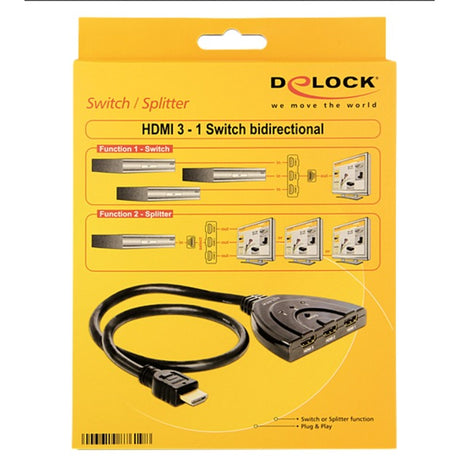 Delock HDMI 3 > 1 Schalter HDMI Schalter (schwarz, 60 Zentimeter)