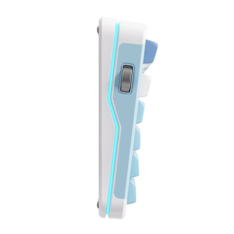 Mchose X75 V2 Blue Icy Creamsicle benutzerdefinierte mechanische Tastatur (weiß, US-Layout (QWERTY), Kailh Box Icy Creamsicle, 75 %, RGB, Hot Swap, Double-Shot PBT, kabellos | Bluetooth | USB-C)