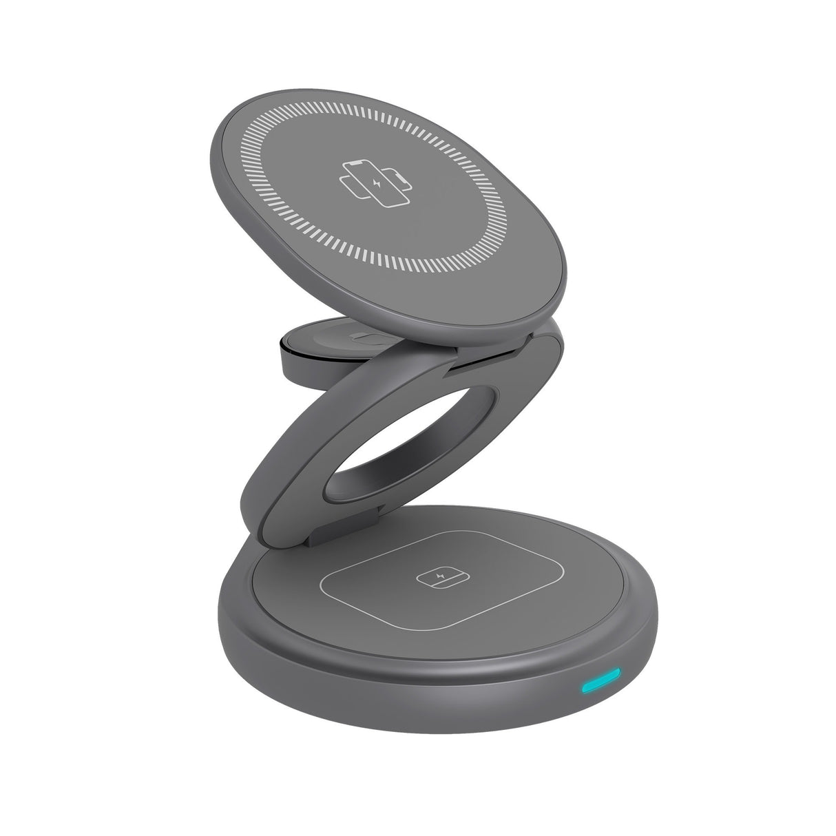 Icy Box 3-in-1 faltbares kabelloses Ladepad