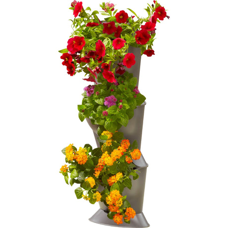 Gardena Naturup! Basis-Set Eckpflanzgefäß (grau, 13153-20)