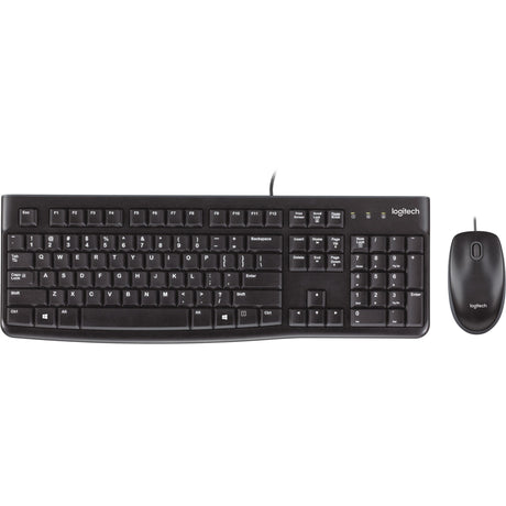 Logitech mk120 Desktop-Set (Schwarz, EU-Layout (QWERTZ), Gummikuppel)