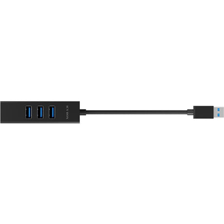 Icy Box ib-hub1419-lan USB-Hub (schwarz, 3x USB-A 3.2 (5 Gbit s), 1x LAN)