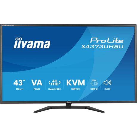 Iiyama Prolite X4373UHSU-B2 42,5 4K UHD-Monitor (Schwarz (matt), HDMI, DisplayPort, USB-C)