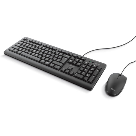 Trust Primo Tastatur-Maus-Set, Desktop-Set (schwarz, US-Layout, Membran)