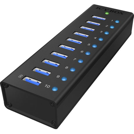 Icy Box ib-ac6110 USB-Hub (schwarz, 10x USB 3.0 Ports)
