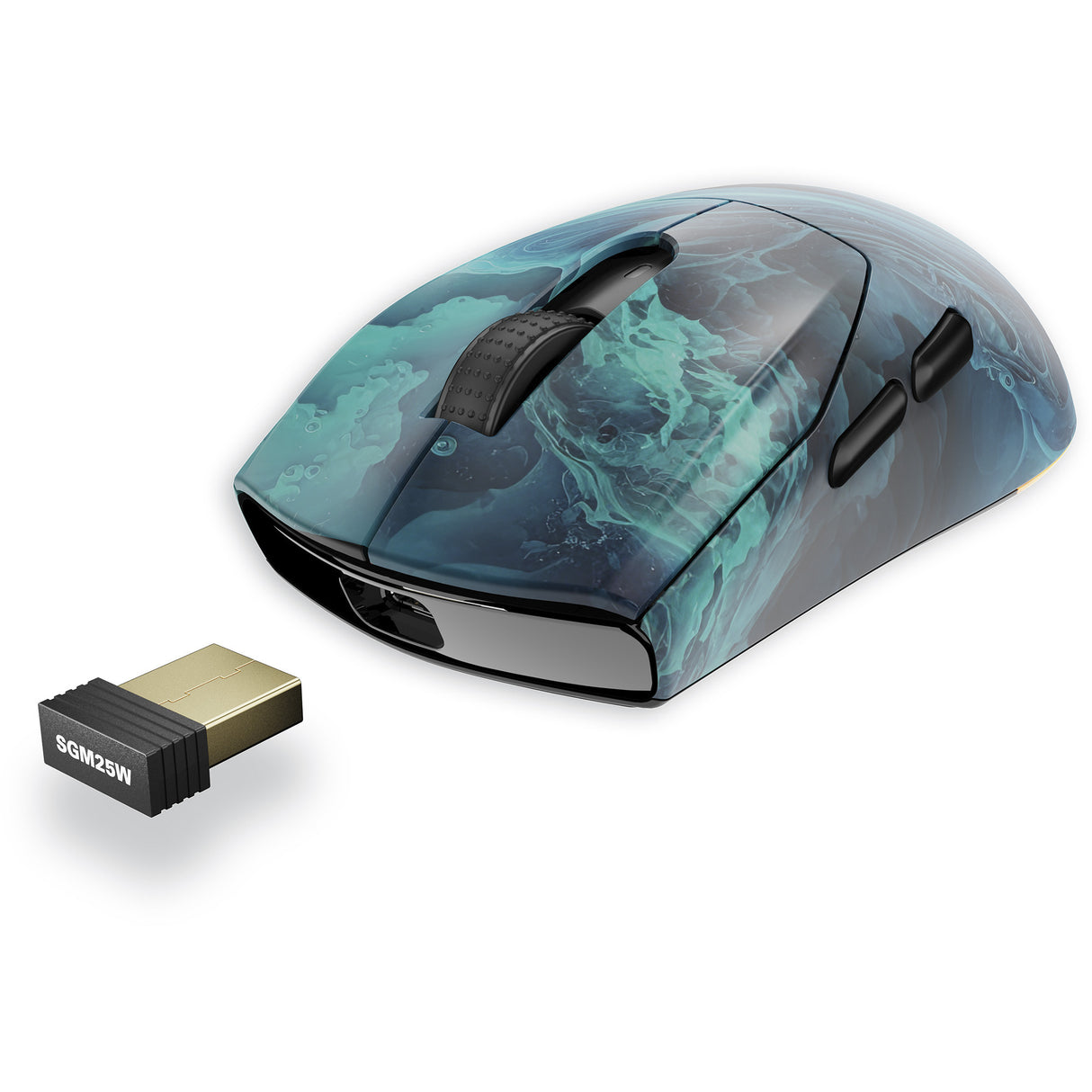 Sharkoon SGM25W Gaming-Maus (Türkisblau, 12.000 dpi, RGB-LEDs)